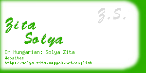 zita solya business card